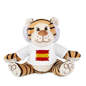 Le drapeau espagnol - Peluche Tigre - blanc - Devant