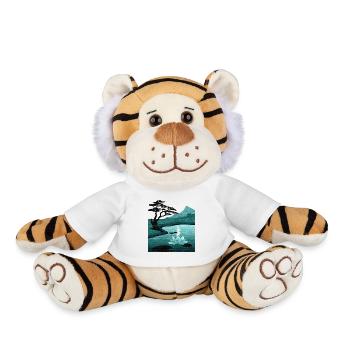 Lunar Landscape by Night with Structure - Plush Tiger - white - Front