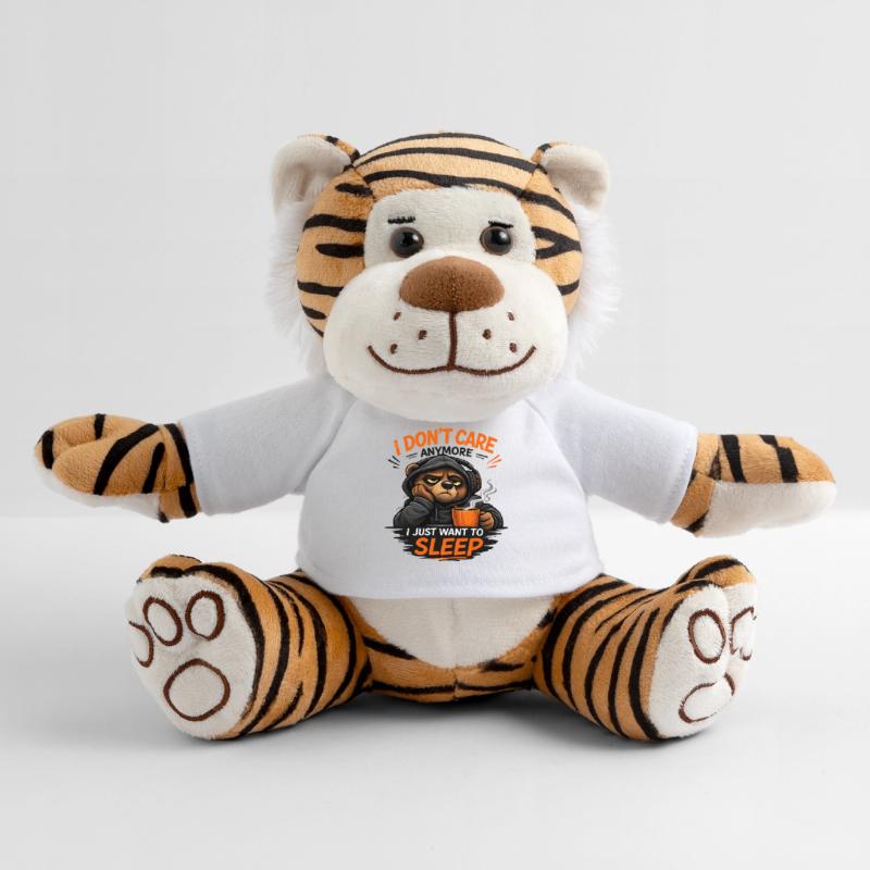 Grumpy Bear Sleep Tee Design Plush Tiger