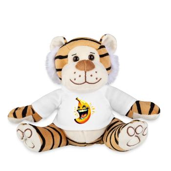 LAUGHING BANANA HAPPY FRUIT HAPPY SMILE JOKE - Plush Tiger - white - Front