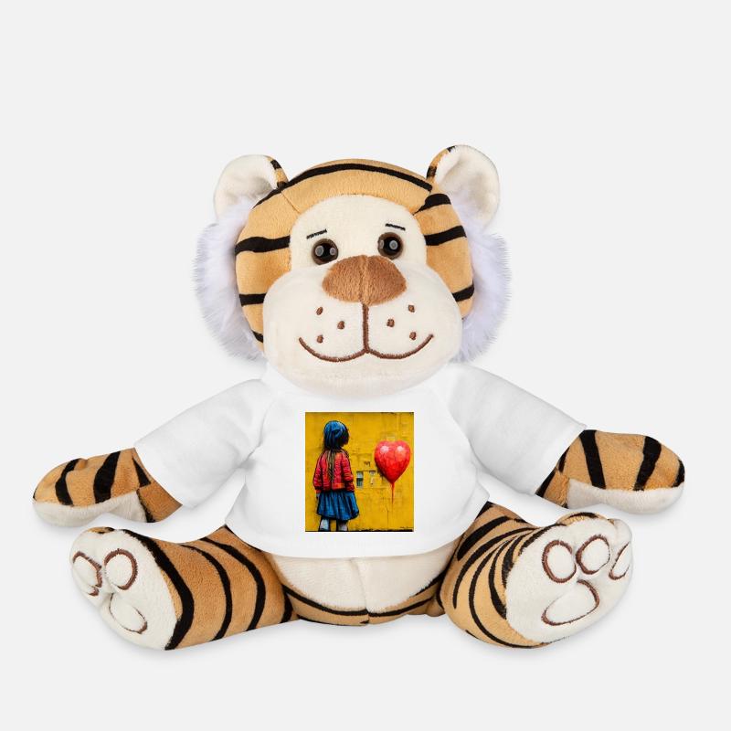 bande dessinée pop art - Peluche Tigre - blanc