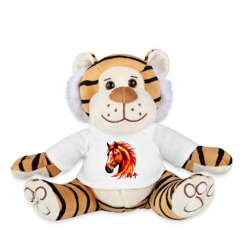 Blazing Horse Zodiac Polygon Art - Plush Tiger - white - Front