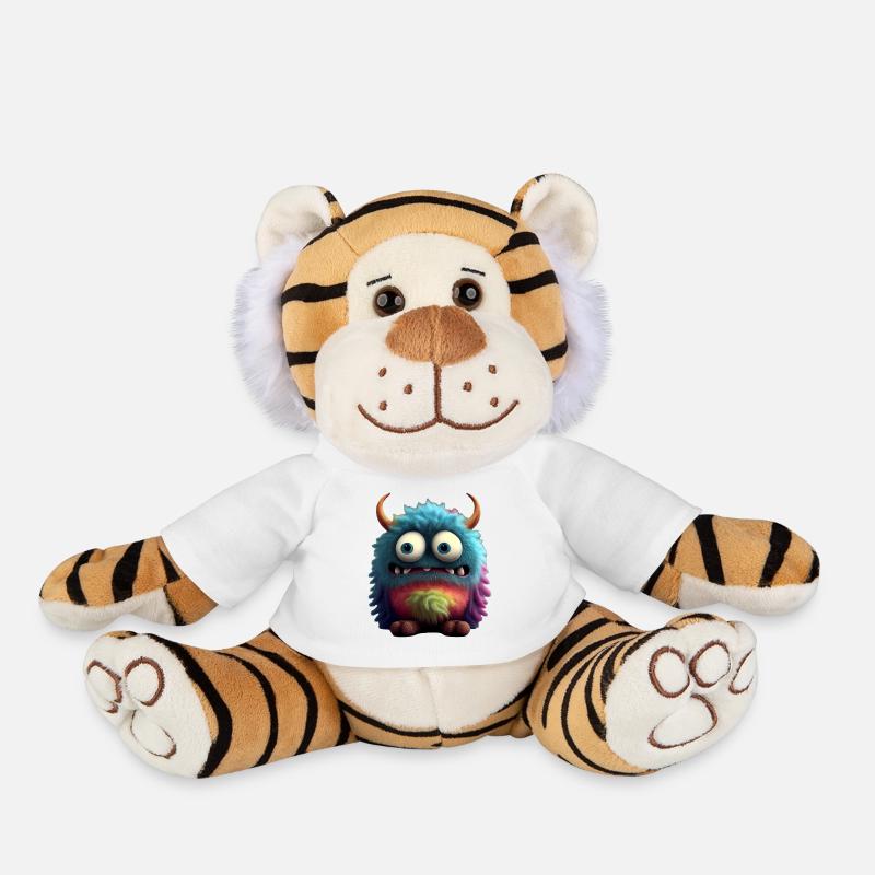 The cute monster "Piff" - Plush Tiger - white