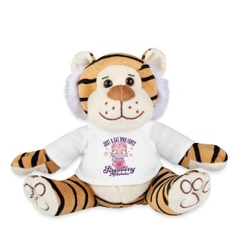 Juste un chat qui aime les milkshakes à la fraise - Peluche Tigre - blanc - Devant