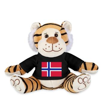 Drapeau Norvège / Norway flag - Peluche Tigre - noir - Devant