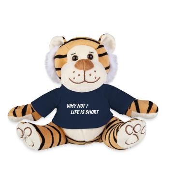 Why not? Life is short - Plush Tiger - french navy - Front