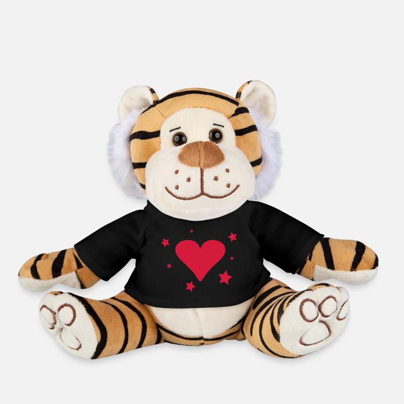 heart star - Plush Tiger - black