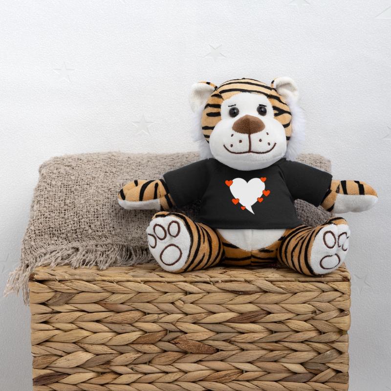 Speech bubble with hearts Plush Tiger