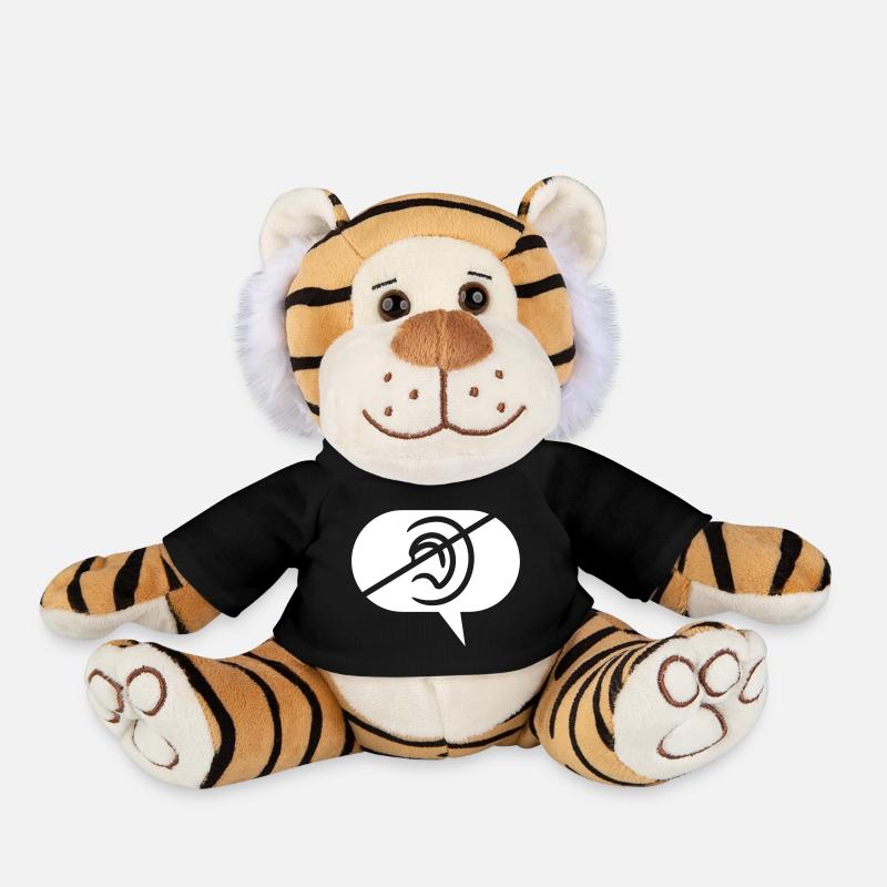 Symbole d’écoute interdit Bulle de discours - Peluche Tigre - noir