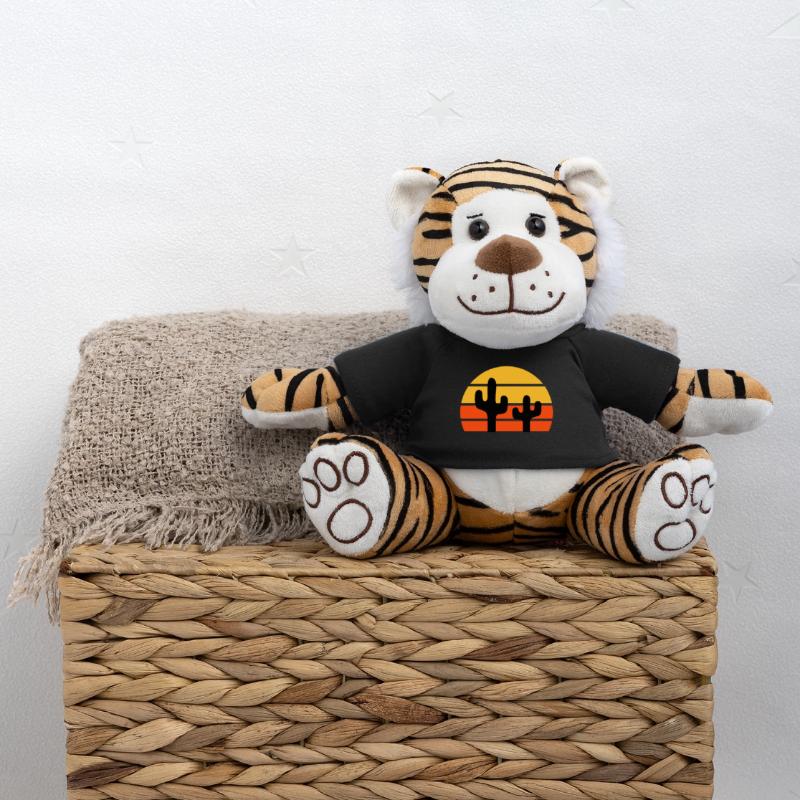 Deux cactus devant un demi-soleil Peluche Tigre