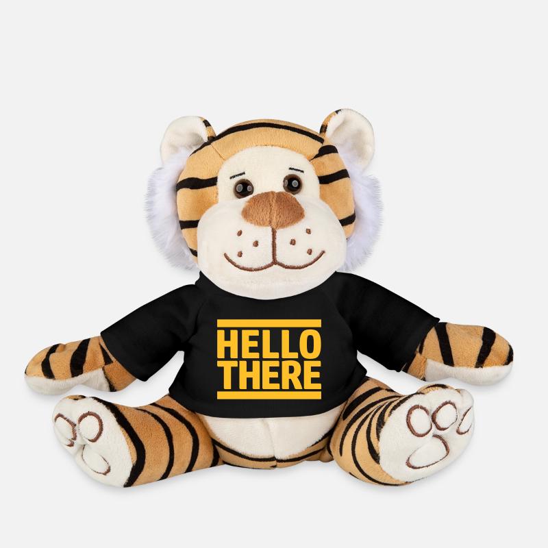 Bonjour jaune - Peluche Tigre - noir