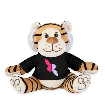 Two halves head rabbit, one half twisted - Plush Tiger - black - Front