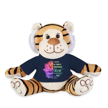 I Can Do All Things Through Christ LGBT Jésus - Peluche Tigre - bleu marine - Devant