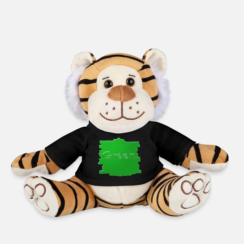 Green - Plush Tiger - black