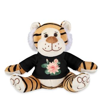 Deux fleurs de nénuphars avec bourgeon dans l’étang aux nénuphars - Peluche Tigre - noir - Devant