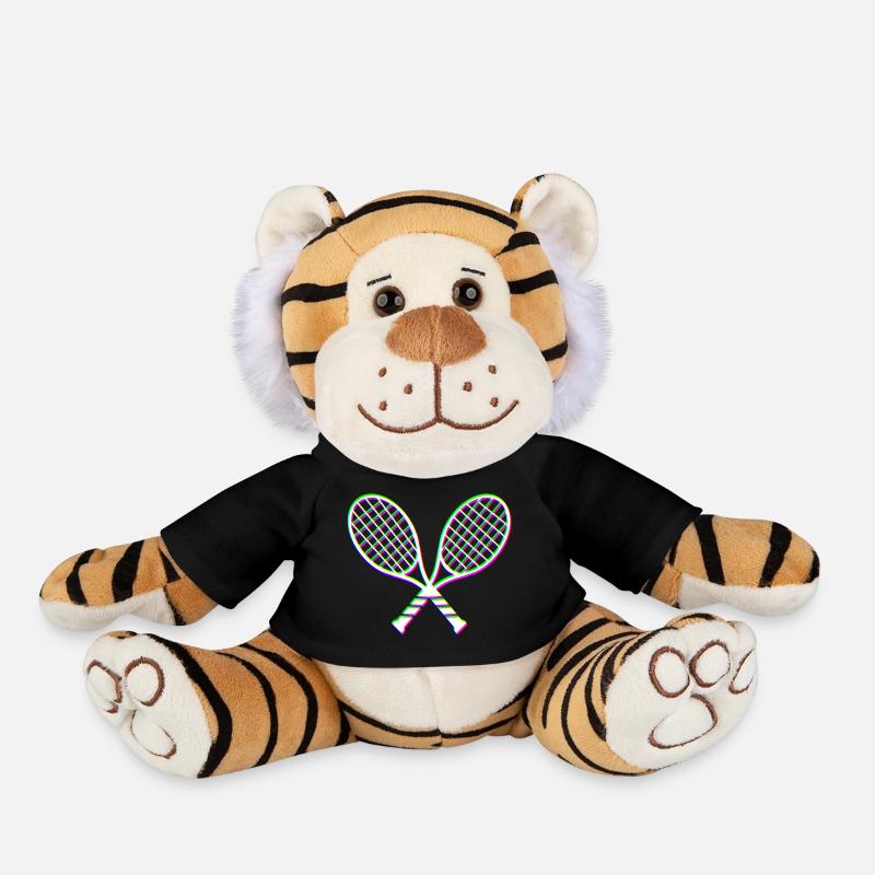 Tennis Glitch effect racket - Plush Tiger - black