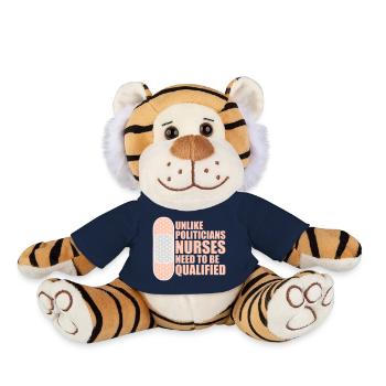 Unlike Politicians Nurses Need To Be Qualified - Plush Tiger - french navy - Front