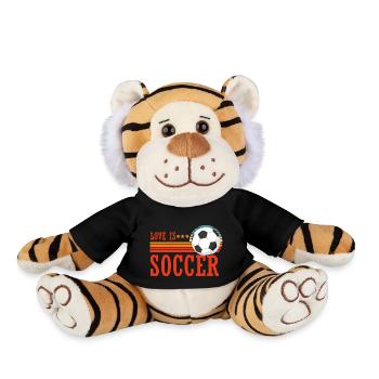 Love is Soccer Fan Sport Passion Coupe du Monde - Peluche Tigre - noir - Devant