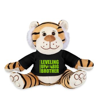 Leveling up big brother - Plush Tiger - black - Front