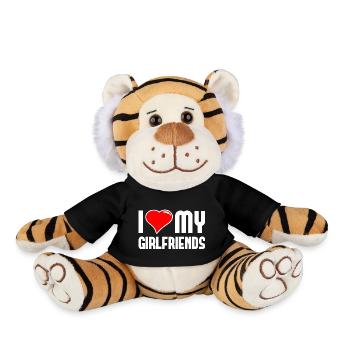 I love My Girlfriends Polygamy Men Women - Plush Tiger - black - Front