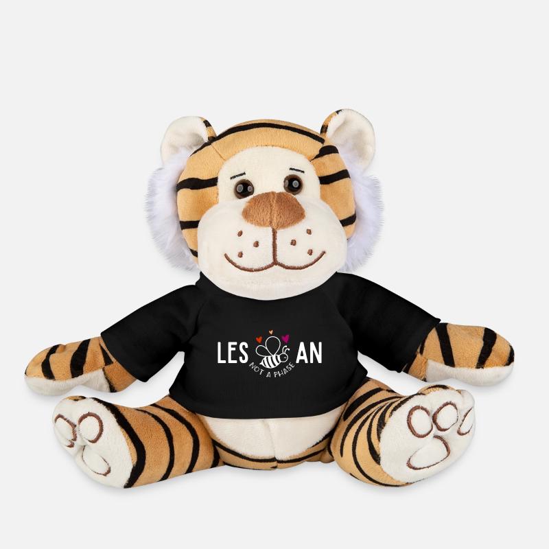 Les Bee An,Lesbian funny pride - Plush Tiger - black