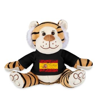 Drapeau de l’Espagne, effet usé - Peluche Tigre - noir - Devant