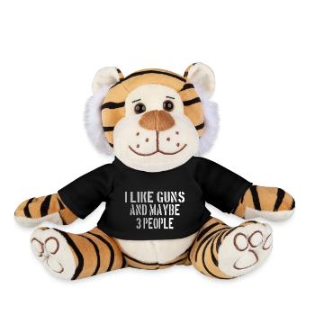 PRO GUN / 2E AMENDEMENT: J'aime les armes à feu - Peluche Tigre - noir - Devant