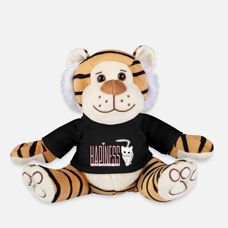 Happiness is being loved by your cat - Plüschtiger - Schwarz