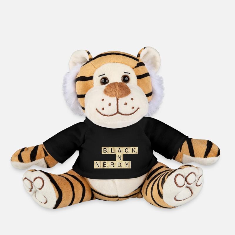 Black and Nerdy - Plush Tiger - black