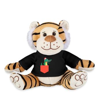 Sac poitrine de crocodile de Noël Chapeau de Père Noël - Peluche Tigre - noir - Devant