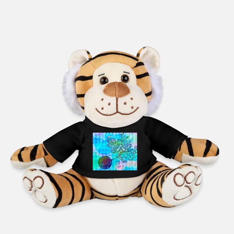 Arbre de vie persan n ° 1 - Peluche Tigre - noir
