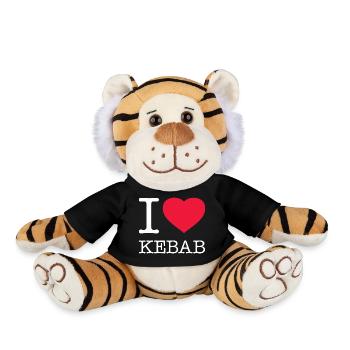 J’ADORE LE KEBAB - Peluche Tigre - noir - Devant