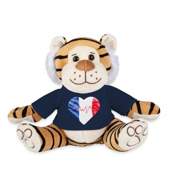 French flag - blue, white, red - Plush Tiger - french navy - Front