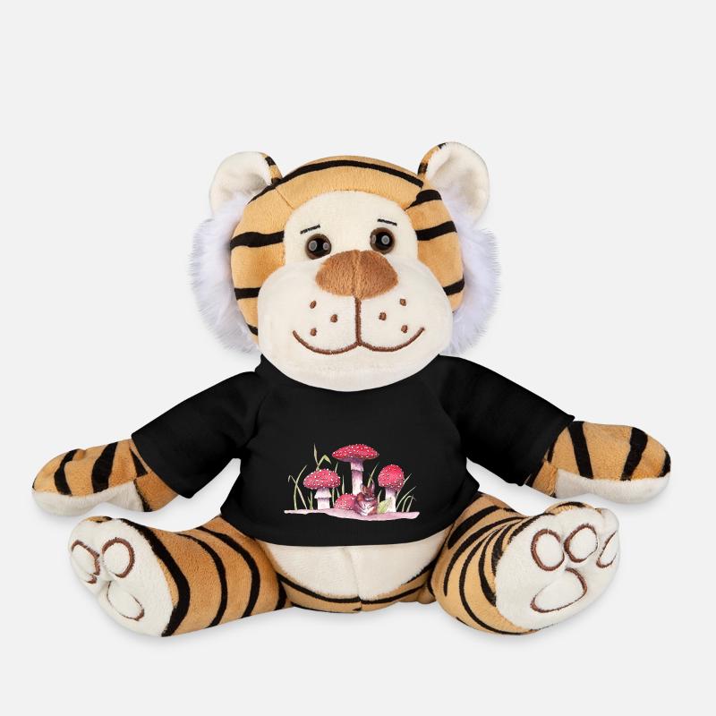 Mouse and fungi - Plush Tiger - black