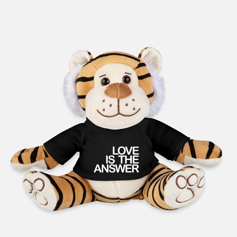 LOVE is the ANSWER 04 white - Plush Tiger - black