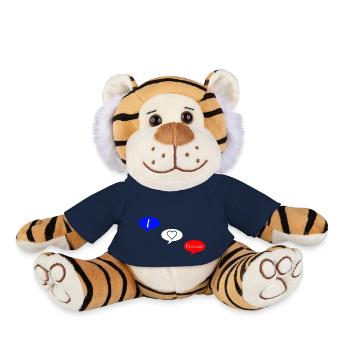 I love France blue white red - Plush Tiger - french navy - Front