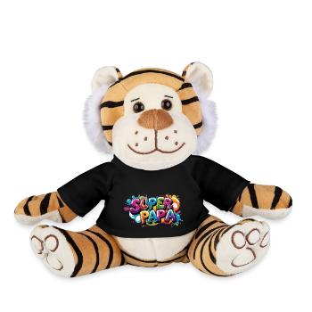 Cooles Superpapa Shirt im Graffiti Style für Väter - Plüschtiger - Schwarz - Vorne