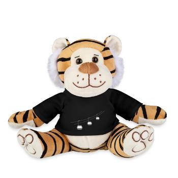 téléphérique télécabine vacances d'hiver vacances sport ski fah - Peluche Tigre - noir - Devant