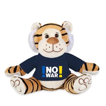 Pas de guerre Paix Mondiale Ukraine - Peluche Tigre - bleu marine - Devant