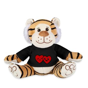 Hearts Couple Love - Plush Tiger - black - Front