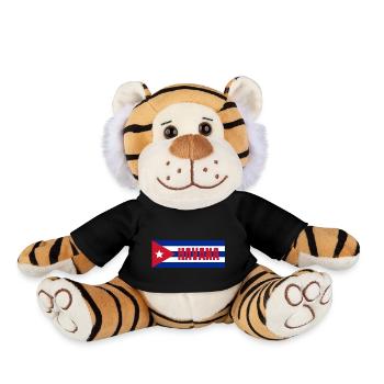 Havana City in Cuban Flag - Plush Tiger - black - Front