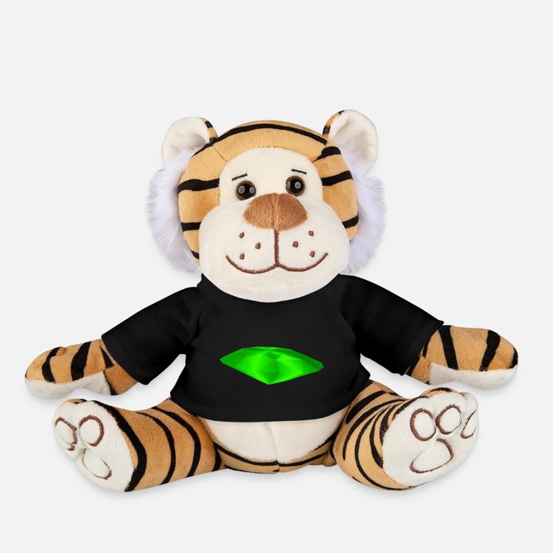 Green Gemstone - Plush Tiger - black