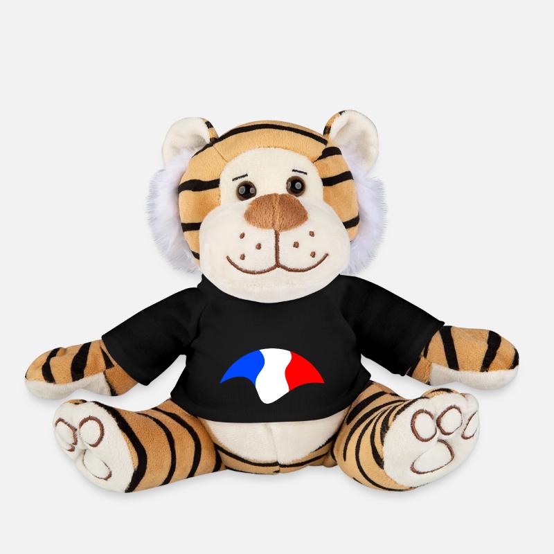Drapeau Français - Peluche Tigre - noir