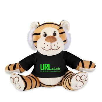 URLrich-in klicks we trust - Plüschtiger - Schwarz - Vorne