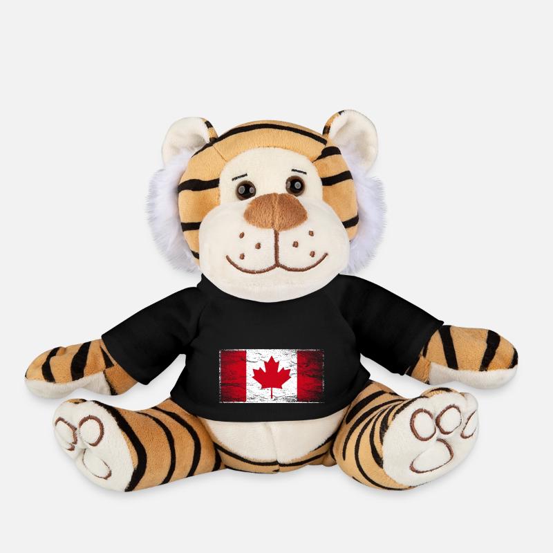Canada Érable Vancouver Montréal Toronto Maple Leaf - Peluche Tigre - noir