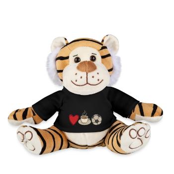 Love Coffee Football Passion Fan Player Coupe du Monde - Peluche Tigre - noir - Devant