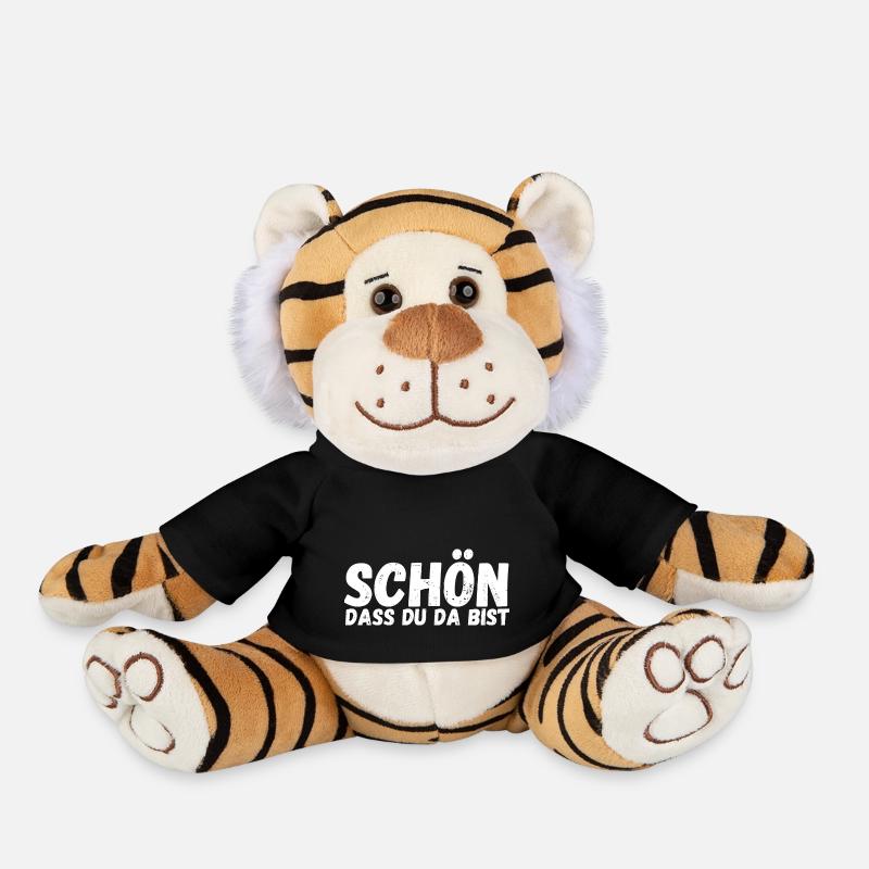Schön, dass du da bist - Plüschtiger - Schwarz