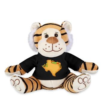 Conception de carte de tacos de petit-déjeuner pour le Texas - Peluche Tigre - noir - Devant