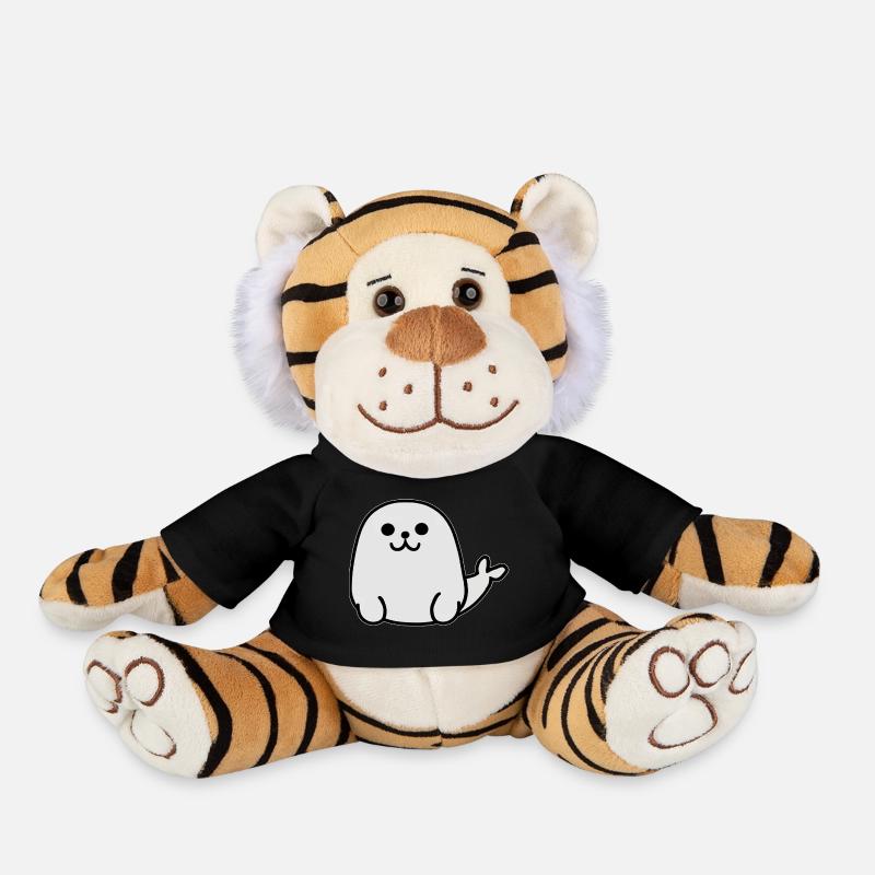 Simpatico sigillo bianco affascinante - Peluche - nero
