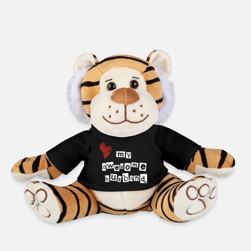 Love my awesome husband - Plush Tiger - black